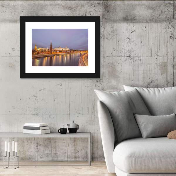 Moscow Kremlin At Sunrise Canvas Wall Art-5 Horizontal-Gallery Wrap-22" x 12"-Tiaracle