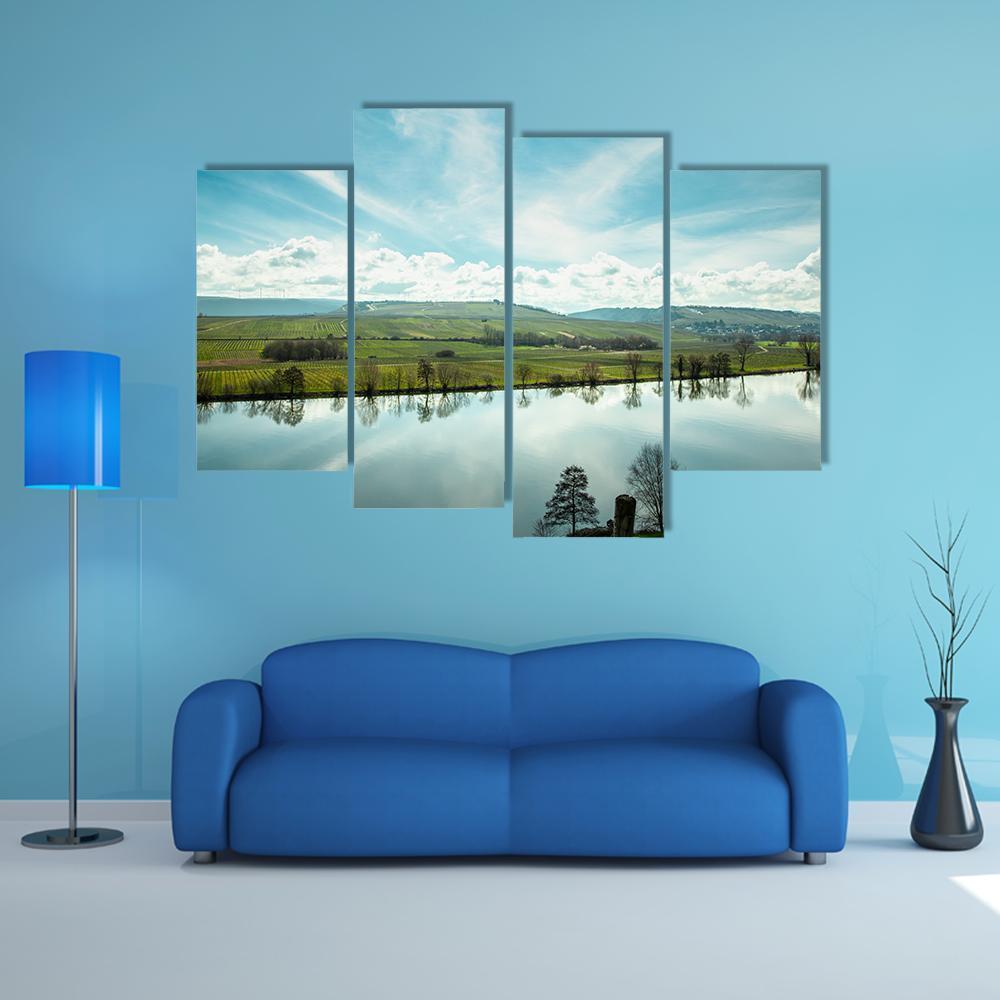River in Germany Canvas Wall Art-4 Pop-Gallery Wrap-50" x 32"-Tiaracle