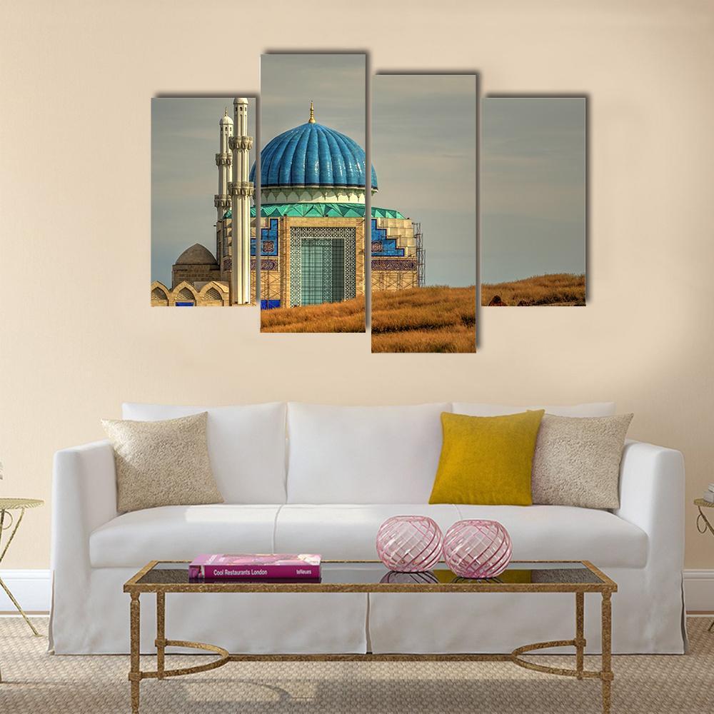 Mosque In Turkistan Canvas Wall Art-4 Pop-Gallery Wrap-50" x 32"-Tiaracle