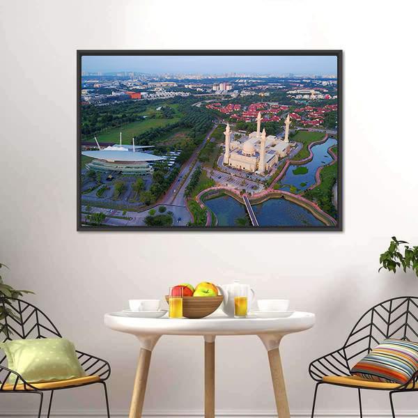 Mosque Shah Alam Canvas Wall Art-3 Horizontal-Gallery Wrap-25" x 16"-Tiaracle