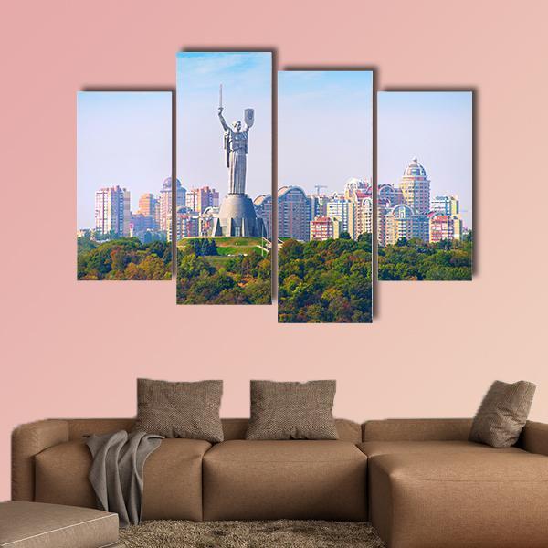 Motherland Statue In Ukraine Canvas Wall Art-4 Pop-Gallery Wrap-50" x 32"-Tiaracle