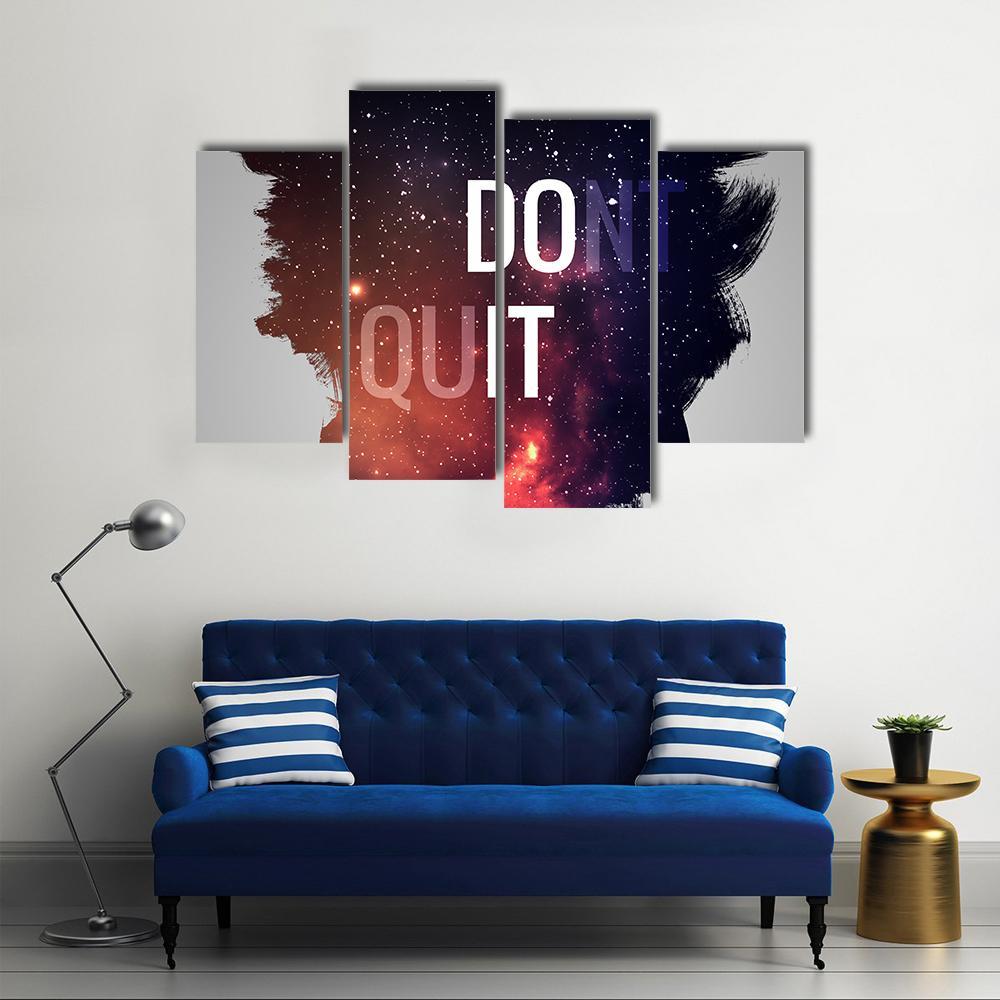 Motivational Quote Don't Quit Canvas Wall Art-4 Pop-Gallery Wrap-50" x 32"-Tiaracle