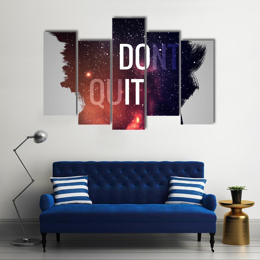 Motivational Quote Don't Quit Canvas Wall Art-5 Pop-Gallery Wrap-47" x 32"-Tiaracle