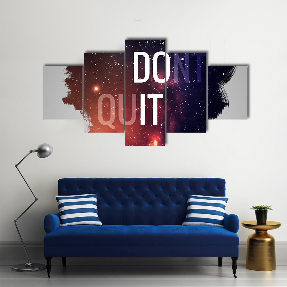 Motivational Quote Don't Quit Canvas Wall Art-5 Star-Gallery Wrap-62" x 32"-Tiaracle
