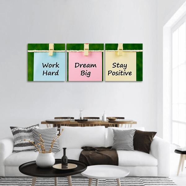 Motivational Quote Panoramic Canvas Wall Art-3 Piece-25" x 08"-Tiaracle