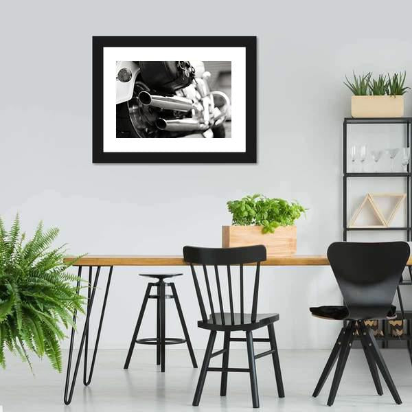 Motorcycle Exhaust Pipe Canvas Wall Art-3 Horizontal-Gallery Wrap-25" x 16"-Tiaracle