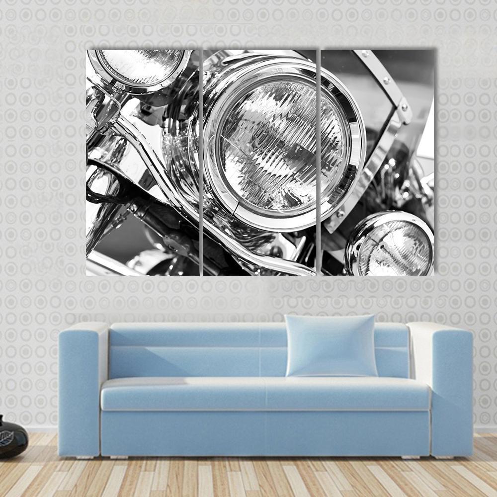 Motorcycle Lights Canvas Wall Art-3 Horizontal-Gallery Wrap-37" x 24"-Tiaracle
