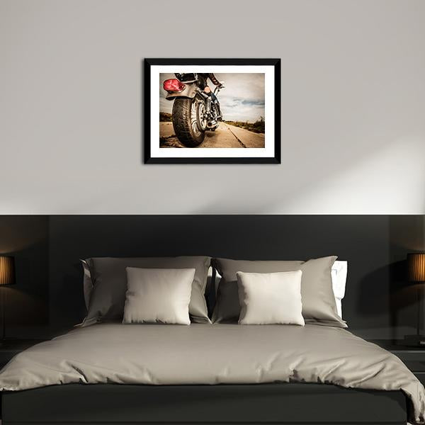 Motorcycle Rear View Canvas Wall Art-3 Horizontal-Gallery Wrap-25" x 16"-Tiaracle