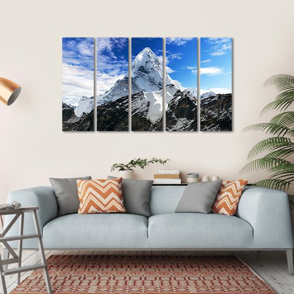 Mount Ama Dablam Canvas Wall Art-5 Horizontal-Gallery Wrap-22" x 12"-Tiaracle