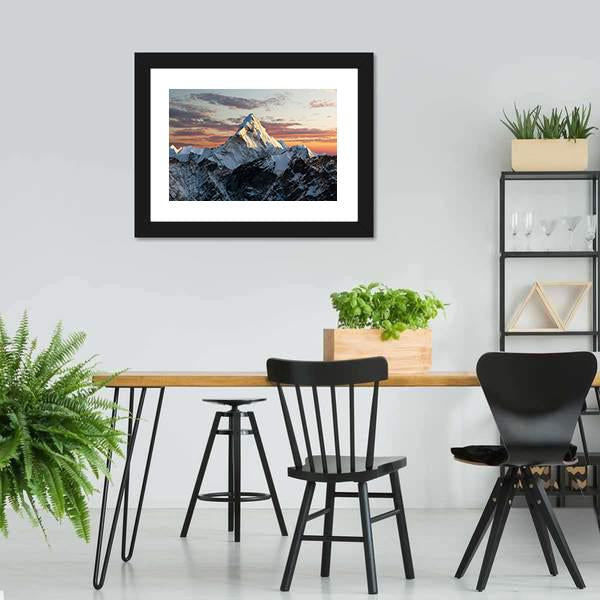 Mount Ama Dablam Nepal Canvas Wall Art-5 Horizontal-Gallery Wrap-22" x 12"-Tiaracle