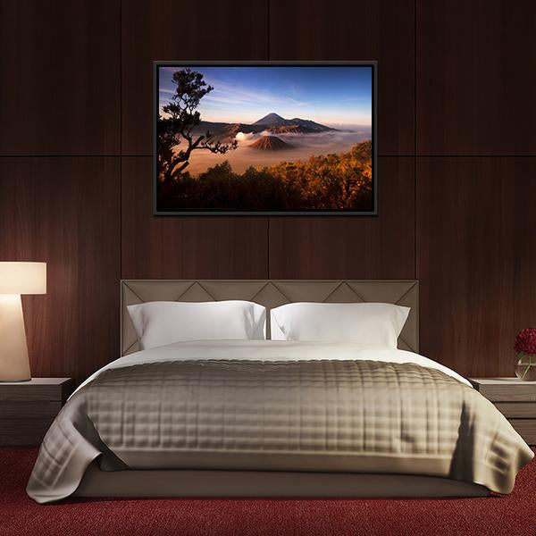 Mount Bromo Volcanoes Canvas Wall Art-5 Horizontal-Gallery Wrap-22" x 12"-Tiaracle