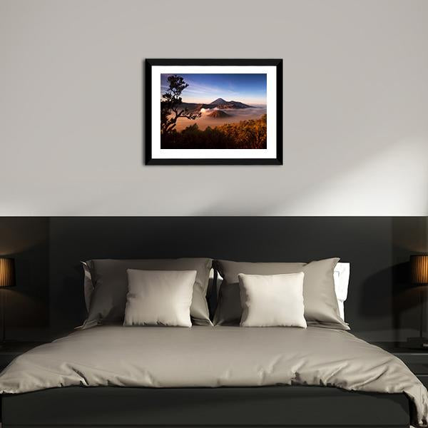 Mount Bromo Volcanoes Canvas Wall Art-5 Horizontal-Gallery Wrap-22" x 12"-Tiaracle