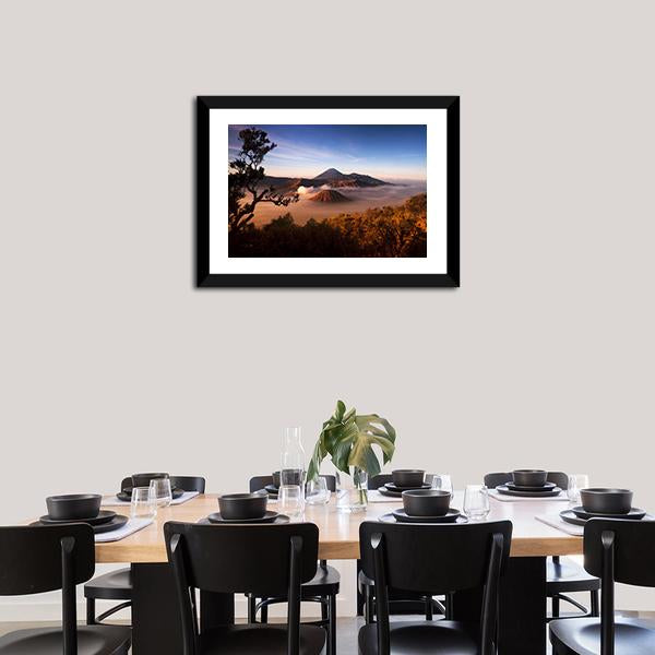 Mount Bromo Volcanoes Panoramic Canvas Wall Art-1 Piece-36" x 12"-Tiaracle