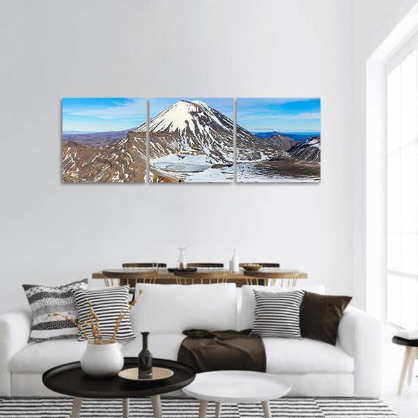 South Crater In Winter Panoramic Canvas Wall Art-3 Piece-25" x 08"-Tiaracle