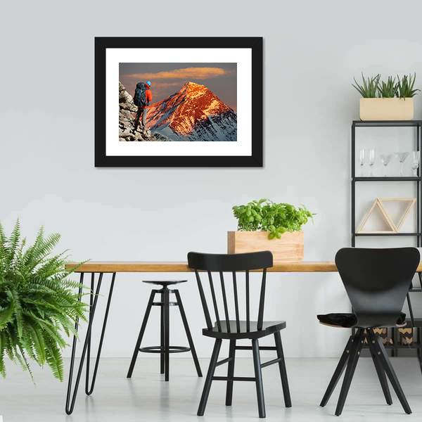 Mount Everest From Gokyo Valley Canvas Wall Art-5 Horizontal-Gallery Wrap-22" x 12"-Tiaracle