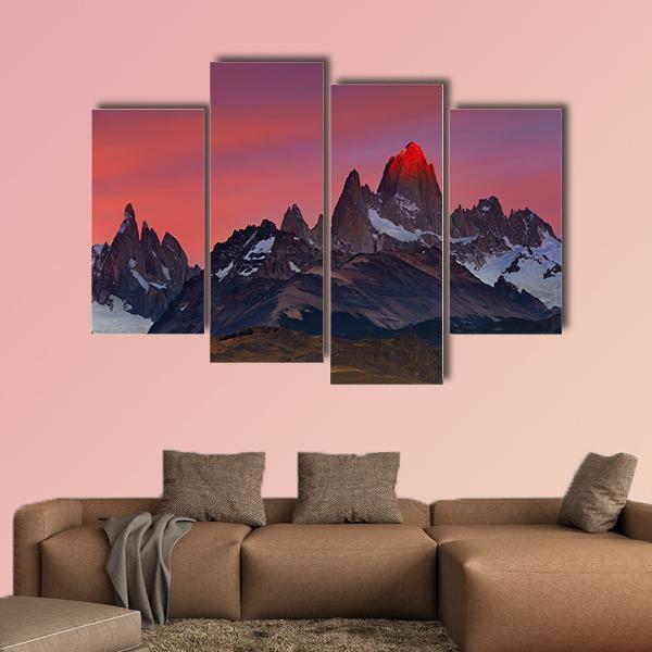 Mount Fitz Roy Canvas Wall Art-4 Pop-Gallery Wrap-50" x 32"-Tiaracle