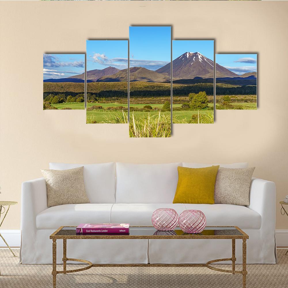 Mount Ngauruhoe Tongariro Canvas Wall Art-5 Star-Gallery Wrap-62" x 32"-Tiaracle