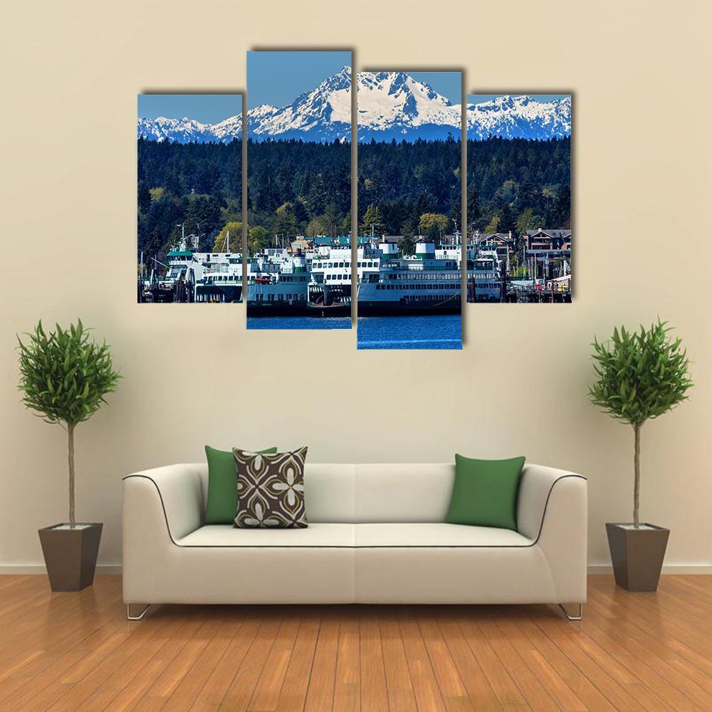 Mount Olympus Covered By Snow Canvas Wall Art-4 Pop-Gallery Wrap-50" x 32"-Tiaracle