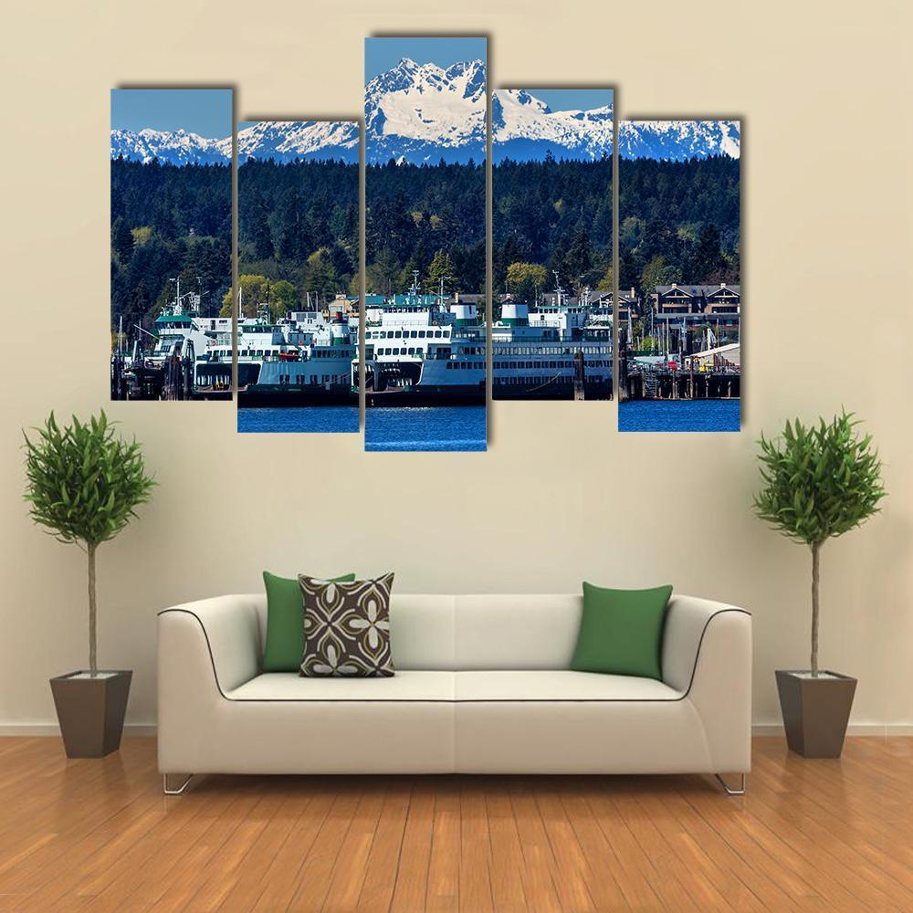 Mount Olympus Covered By Snow Canvas Wall Art-5 Pop-Gallery Wrap-47" x 32"-Tiaracle