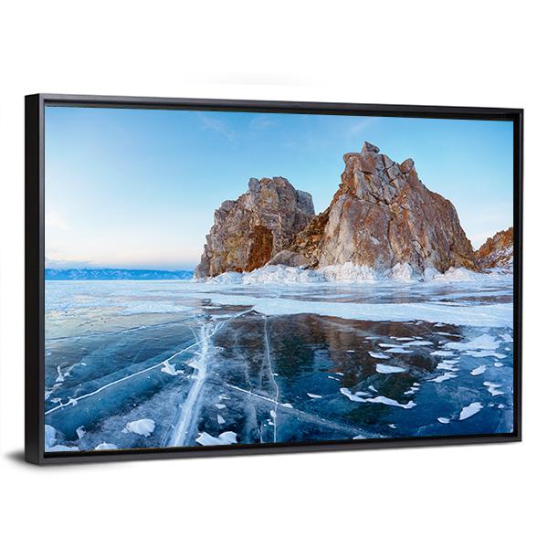 Mount Shamanka In Winter Canvas Wall Art-3 Horizontal-Gallery Wrap-25" x 16"-Tiaracle