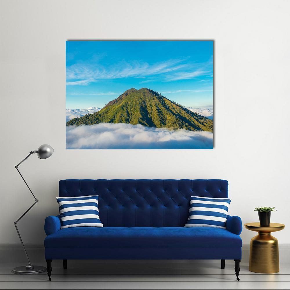 Mountain Above Clouds Canvas Wall Art-1 Piece-Gallery Wrap-48" x 32"-Tiaracle