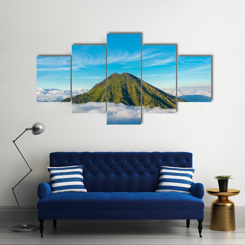 Mountain Above Clouds Canvas Wall Art-5 Star-Gallery Wrap-62" x 32"-Tiaracle