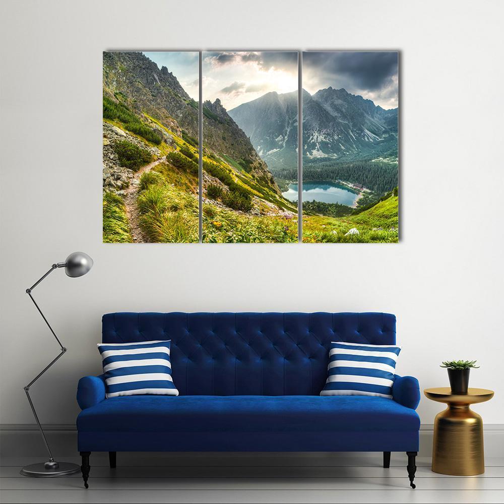 Poprad Pond Canvas Wall Art-3 Horizontal-Gallery Wrap-37" x 24"-Tiaracle