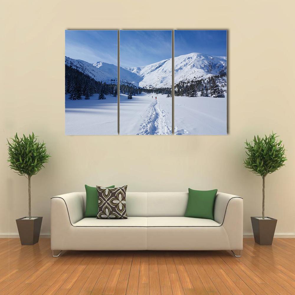Snow Hiking Trail Poland Canvas Wall Art-3 Horizontal-Gallery Wrap-37" x 24"-Tiaracle