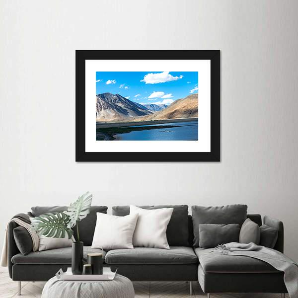 Mountain In Ladakh India Panoramic Canvas Wall Art-1 Piece-36" x 12"-Tiaracle