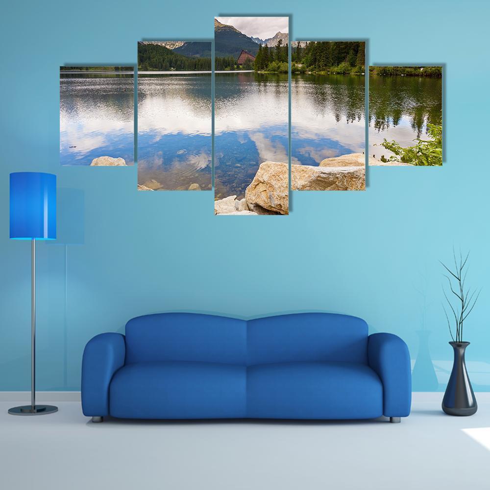 Mountain Lake Slovakia Canvas Wall Art-5 Star-Gallery Wrap-62" x 32"-Tiaracle