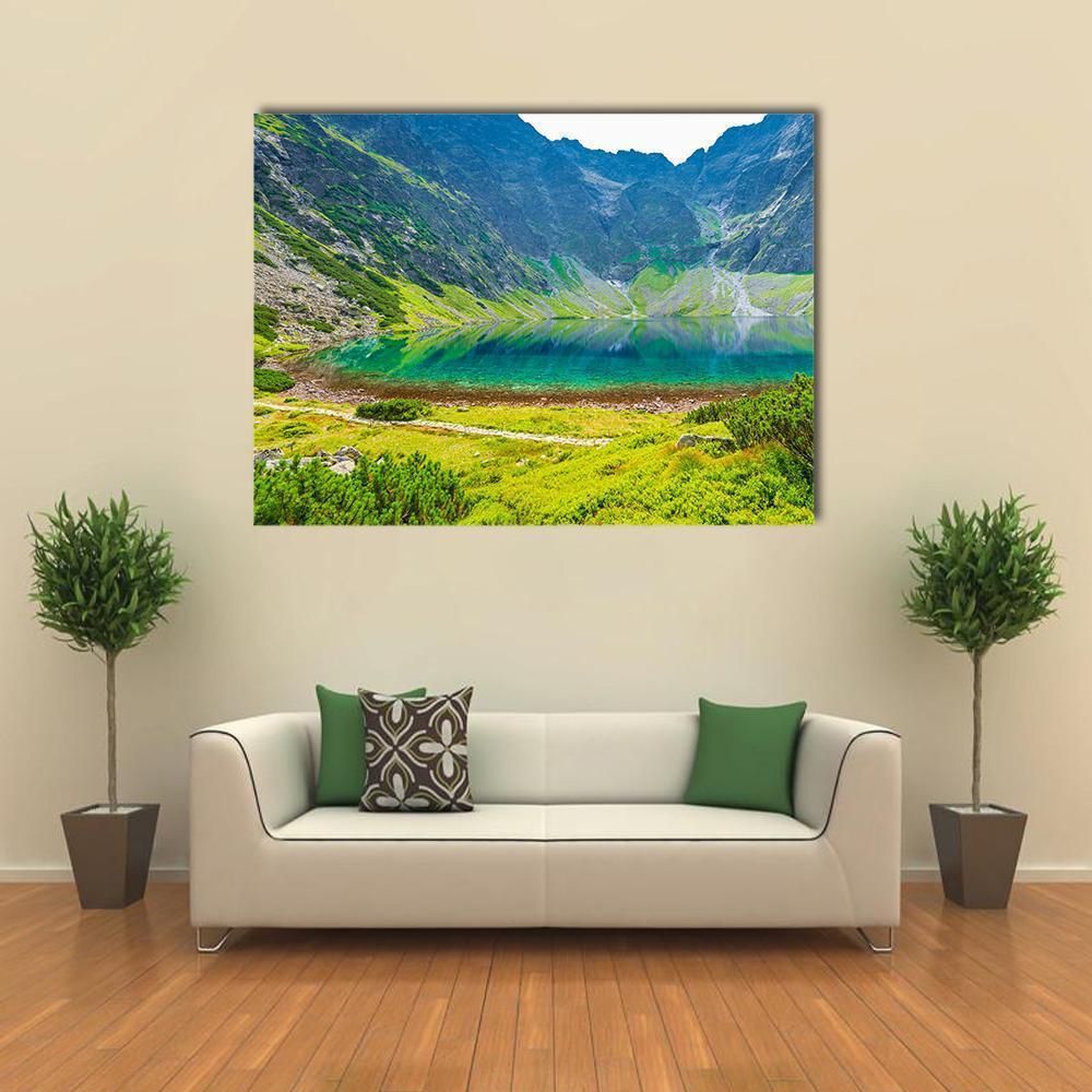 Czarny Staw Lake Canvas Wall Art-1 Piece-Gallery Wrap-48" x 32"-Tiaracle