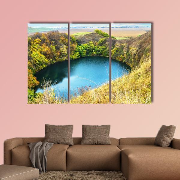 Shadkhurey Lake Russia Canvas Wall Art-3 Horizontal-Gallery Wrap-37" x 24"-Tiaracle