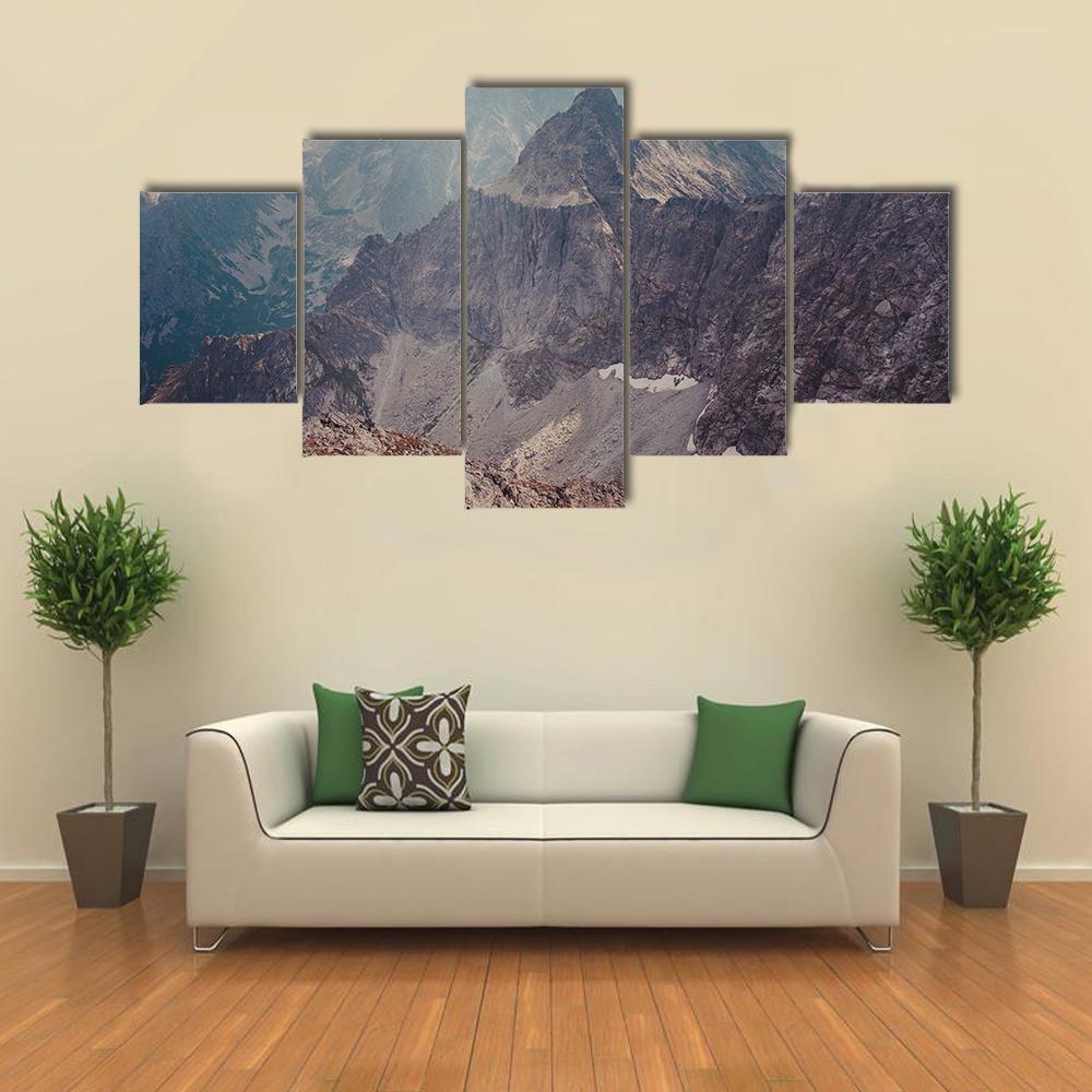 Mountain Landscape In Tatras Canvas Wall Art-5 Star-Gallery Wrap-62" x 32"-Tiaracle