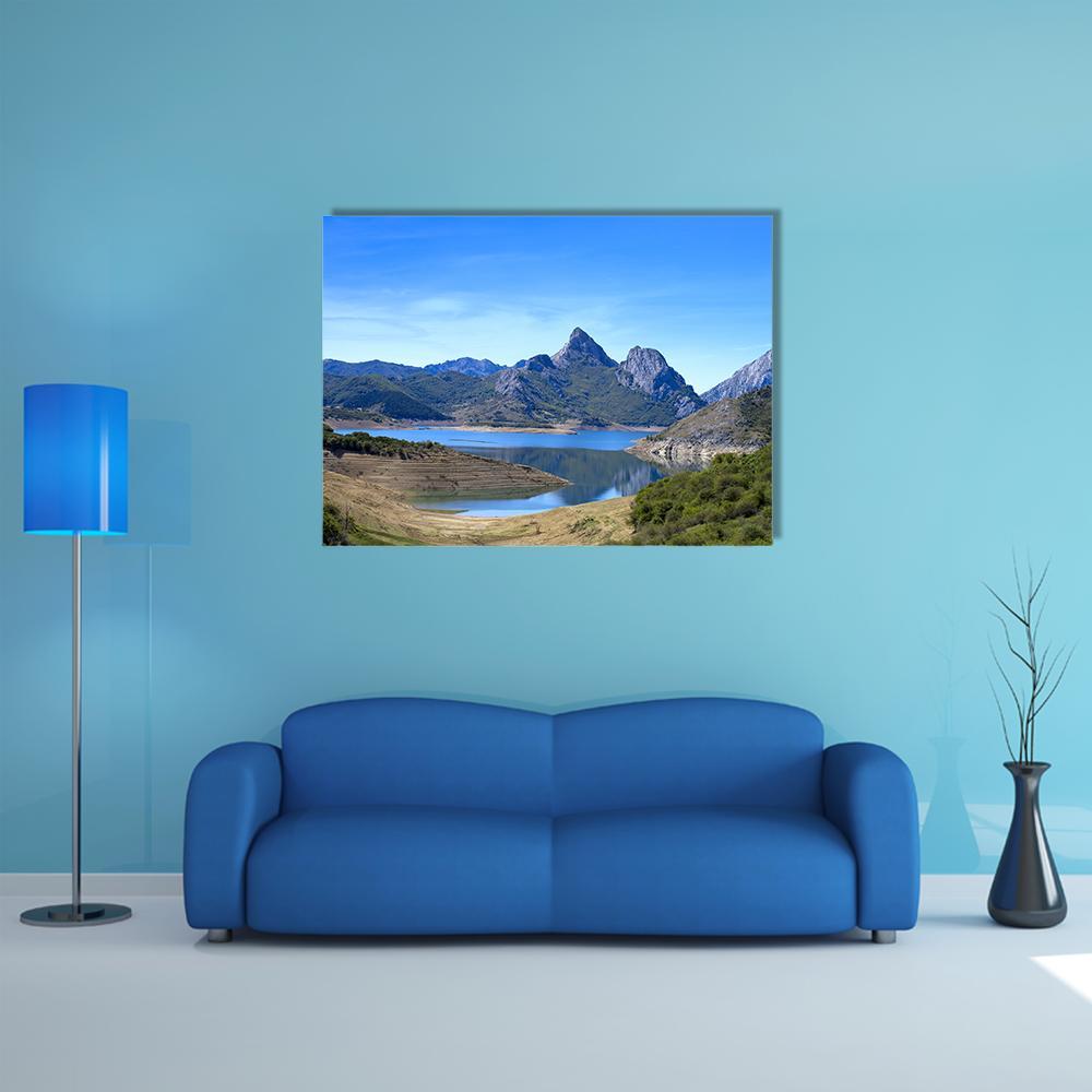 Mountain Landscape With Small Lake In Spain Canvas Wall Art-1 Piece-Gallery Wrap-36" x 24"-Tiaracle