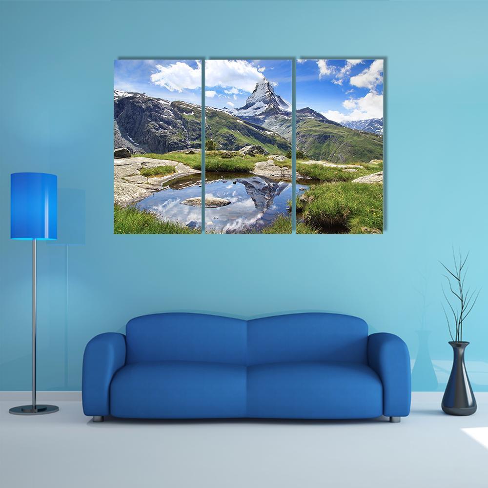 Stellisee Lake Switzerland Canvas Wall Art-3 Horizontal-Gallery Wrap-37" x 24"-Tiaracle