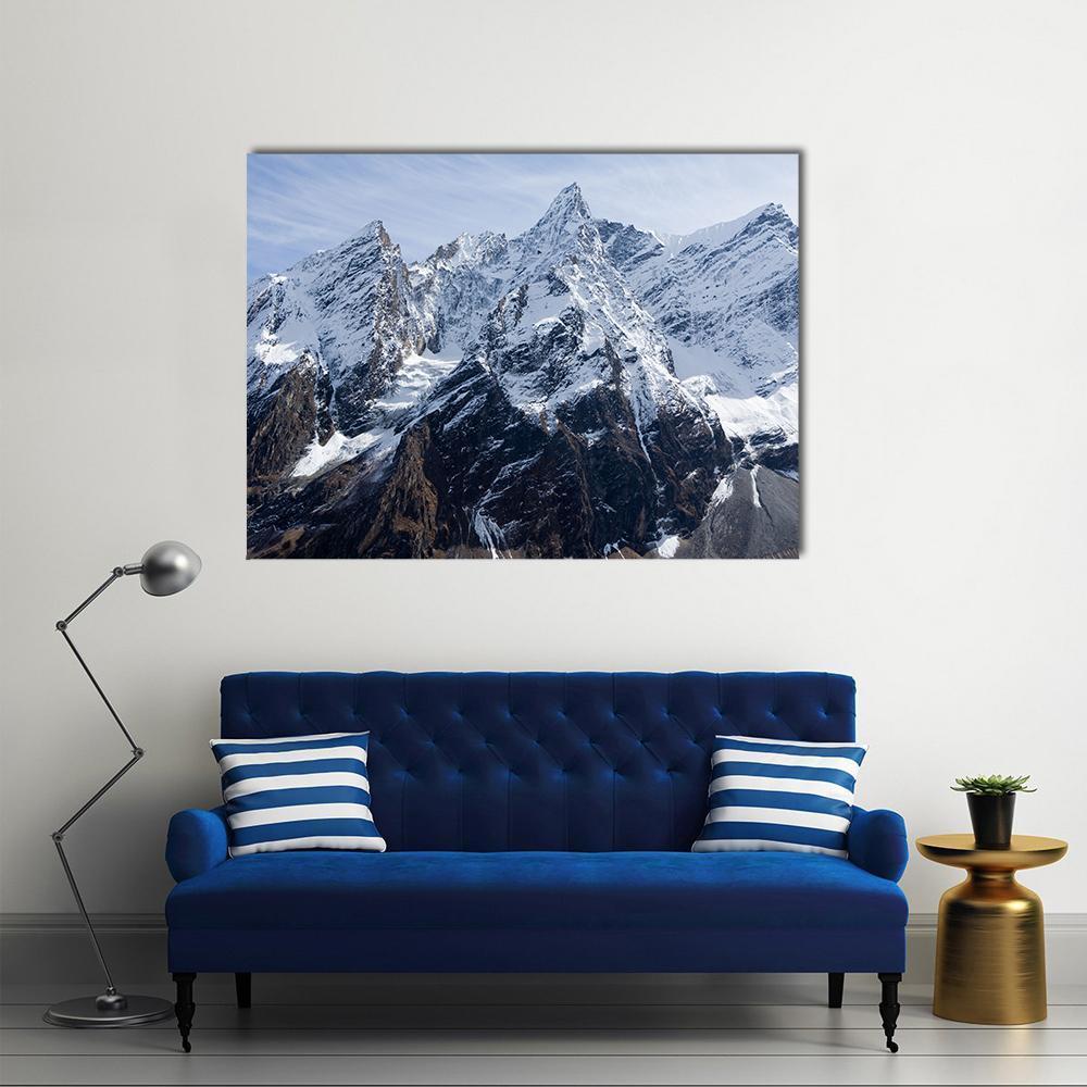 Mountain Manaslu Vicinities Canvas Wall Art-1 Piece-Gallery Wrap-48" x 32"-Tiaracle