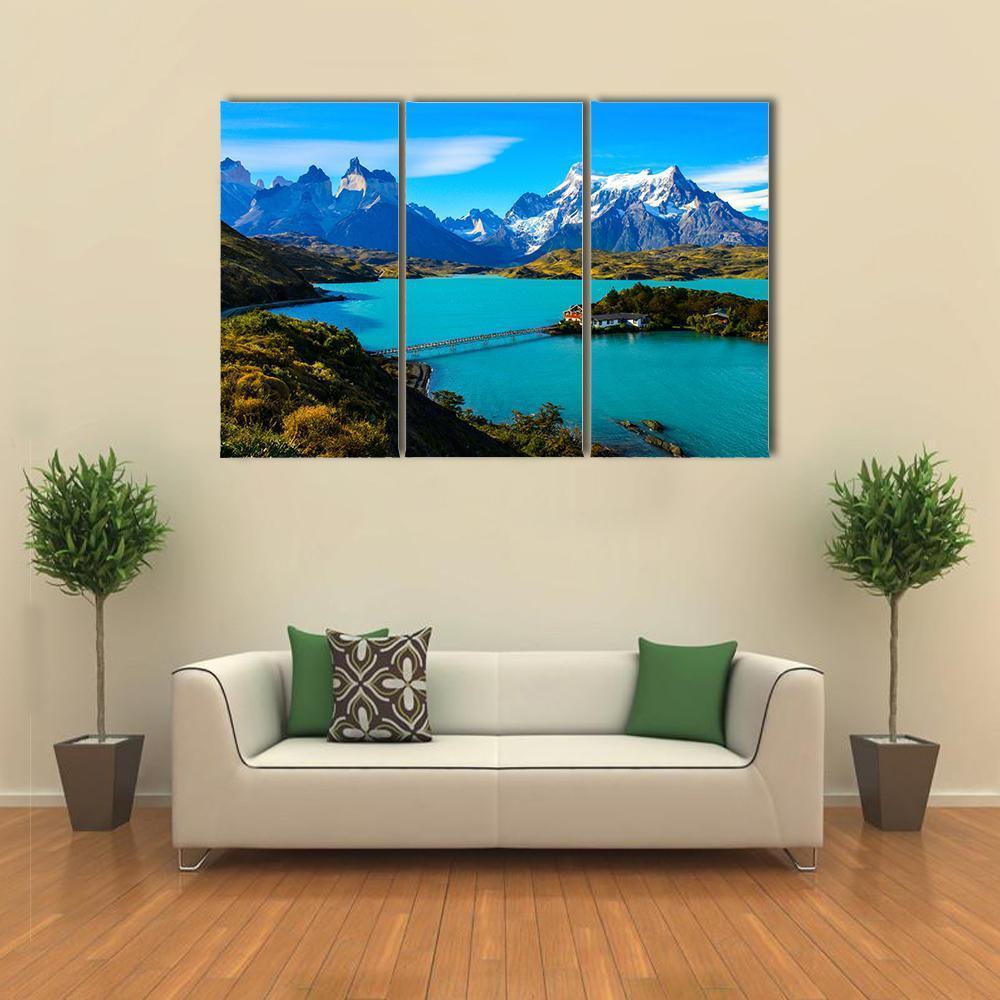 Lake Under Mountains Iceland Canvas Wall Art-3 Horizontal-Gallery Wrap-37" x 24"-Tiaracle