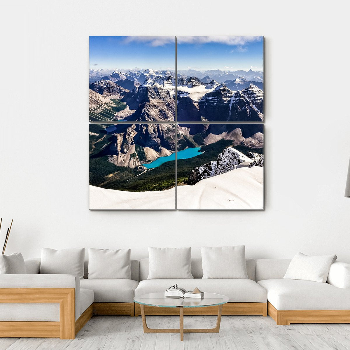 Mt Temple Canada Canvas Wall Art-4 Square-Gallery Wrap-17" x 17"-Tiaracle