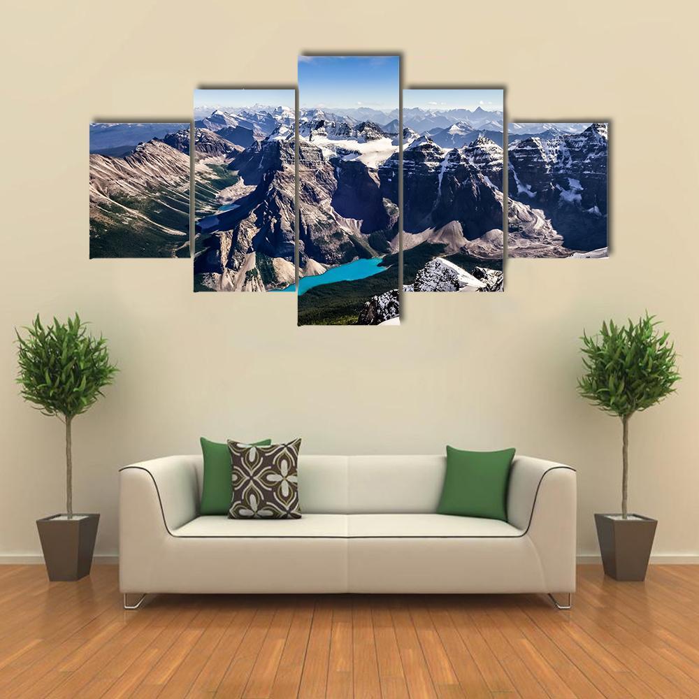 Mt Temple Canada Canvas Wall Art-5 Star-Gallery Wrap-62" x 32"-Tiaracle