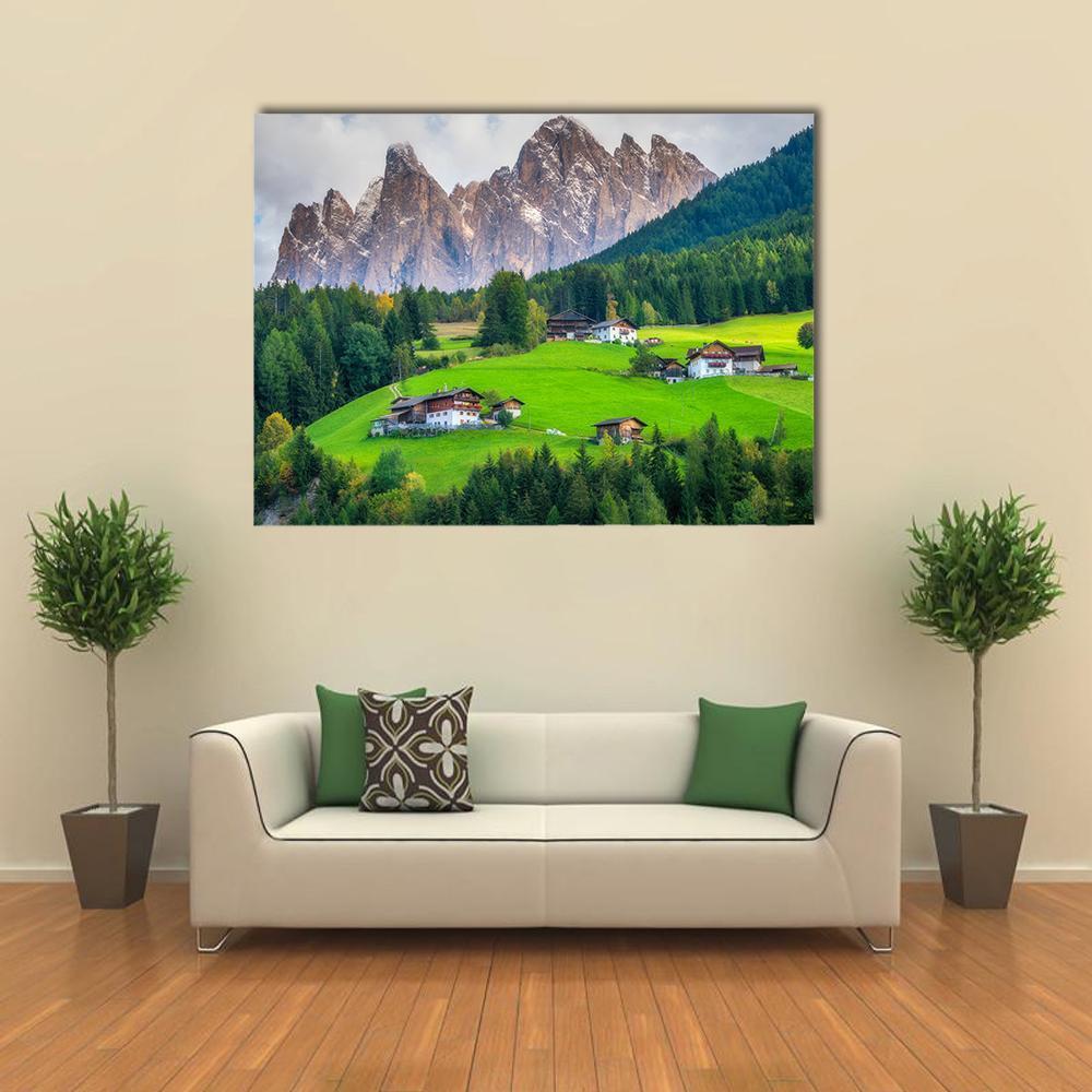 Mountain Village Italy Canvas Wall Art-1 Piece-Gallery Wrap-48" x 32"-Tiaracle