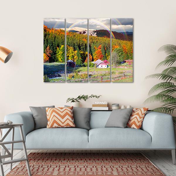 Mountain Village Of Carpathians Canvas Wall Art-4 Horizontal-Gallery Wrap-34" x 24"-Tiaracle
