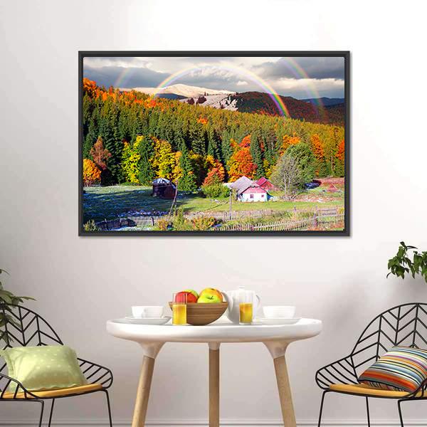Mountain Village Of Carpathians Canvas Wall Art-5 Horizontal-Gallery Wrap-22" x 12"-Tiaracle