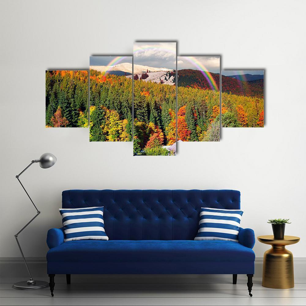 Mountain Village Of Carpathians Canvas Wall Art-5 Star-Gallery Wrap-62" x 32"-Tiaracle
