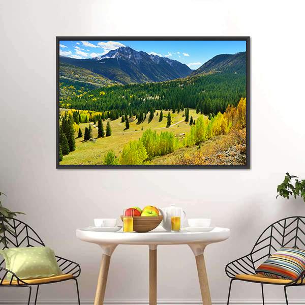 Mountains In Colorado Canvas Wall Art-1 Piece-Floating Frame-24" x 16"-Tiaracle