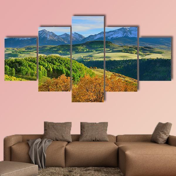 Mountains Of Colorado Canvas Wall Art-5 Star-Gallery Wrap-62" x 32"-Tiaracle