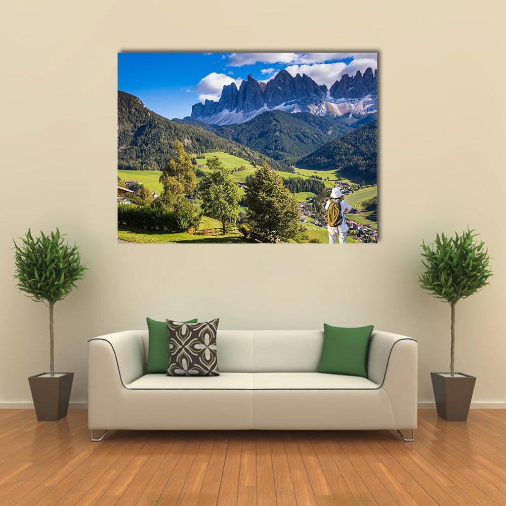 Meadows With Mountains Canvas Wall Art-1 Piece-Gallery Wrap-48" x 32"-Tiaracle