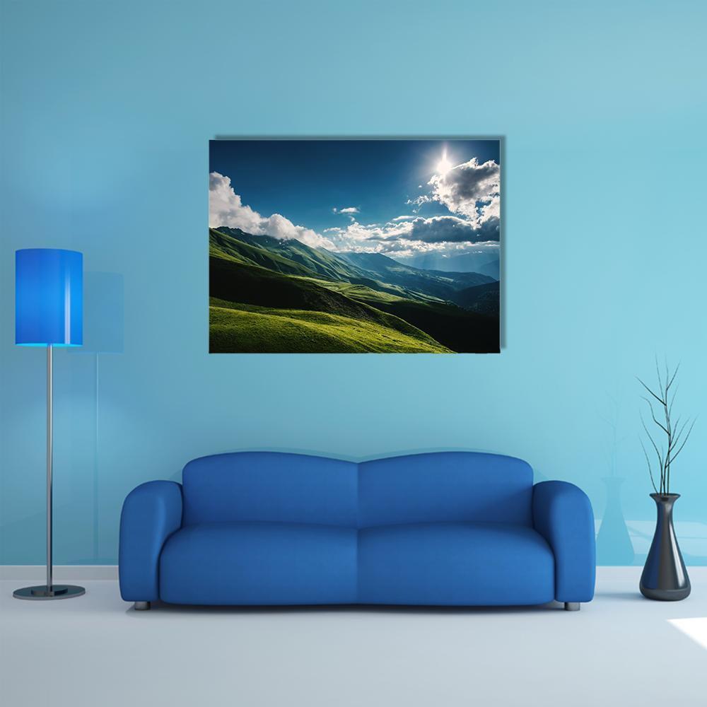 Green Mountain Canvas Wall Art-1 Piece-Gallery Wrap-48" x 32"-Tiaracle