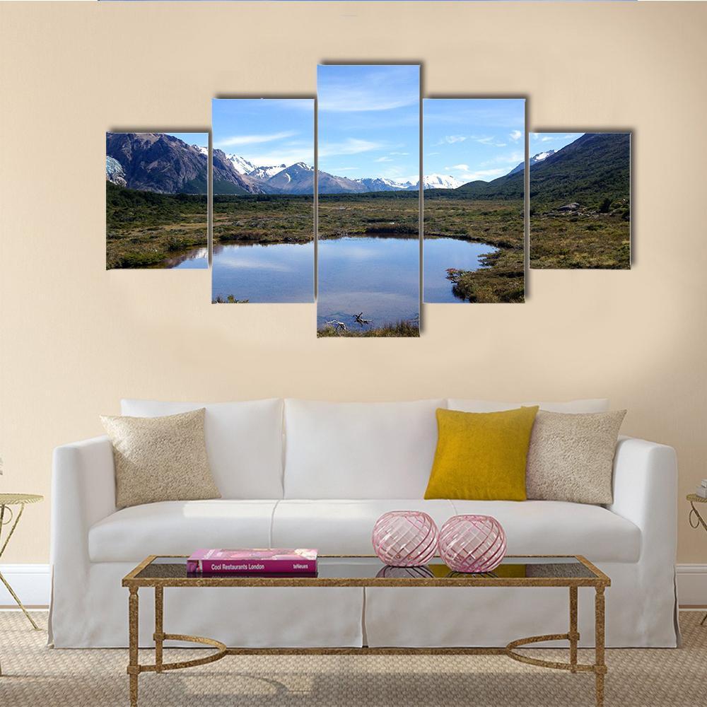 Mt Fitz Roy Canvas Wall Art-5 Star-Gallery Wrap-62" x 32"-Tiaracle