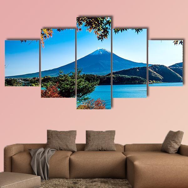 Mt Fuji Japan Canvas Wall Art-5 Star-Gallery Wrap-62" x 32"-Tiaracle