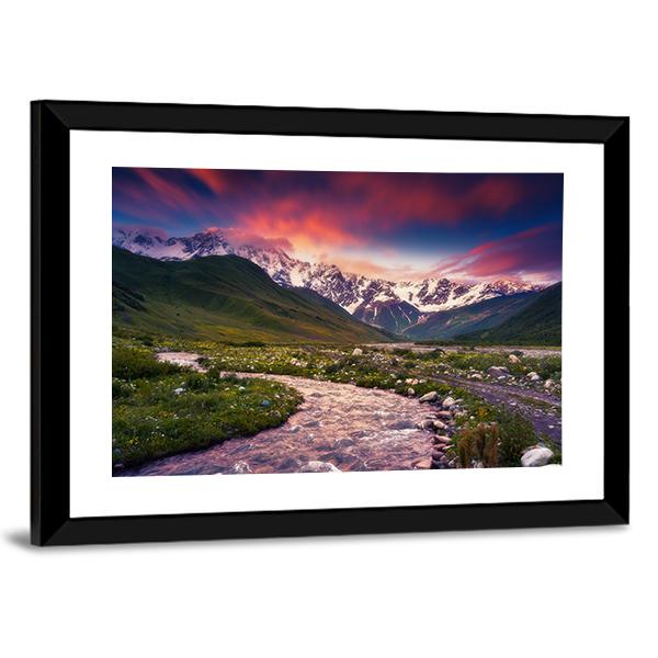 Mt Shkhara Georgia Canvas Wall Art-3 Horizontal-Gallery Wrap-25" x 16"-Tiaracle